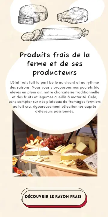 Écran mobile, producteur fermier et épicerie
